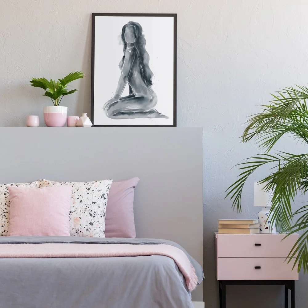 Watercolor Abstract Nude Woman Portrait Print Poster Unframed - Picture 11 of 14